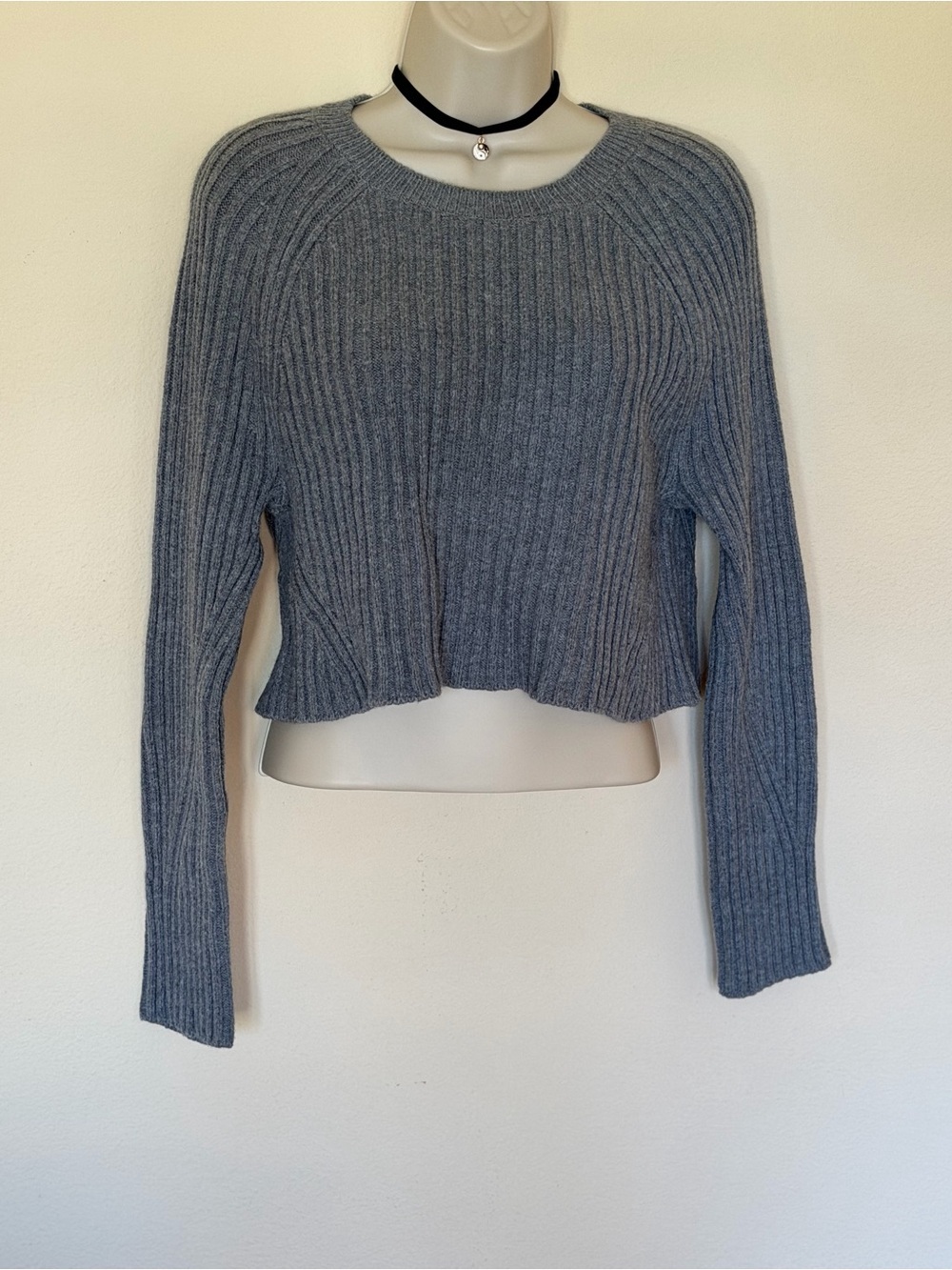 NWT Loft Ribbed Knit Sweater in Gray Size Medium - Picture 12 of 13